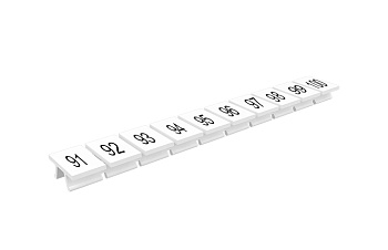 Маркировка  308801/91...100 - Маркировочные шильдики для клемм TU/TP/TC, сечением 6 мм кв., 10 шильдиков, нанесенные символы: 91...100, с горизонтальным, расположением, цвет белый
