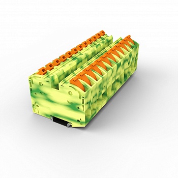 Заземляющая клемма UPT-35PE - Заземляющая клемма, тип фиксации провода: Push-in, номинальное сечение: 35 мм кв., 1000V, ширина: 16,2 мм, цвет: желто-зеленый, тип монтажа: DIN35