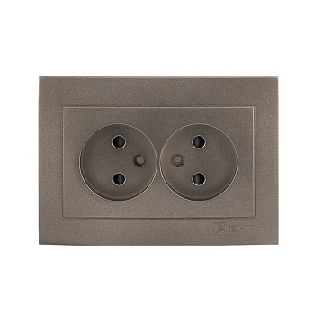 Валенсия лицевая панель розетка 2-местной б/з 10А графит с защ. штор. PROxima ESR10-L-102-60
