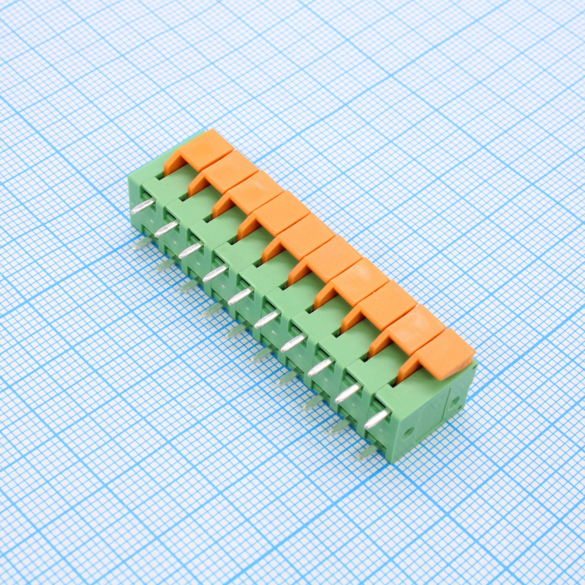 GT142V-5.08-10P-14-00 - Нажимной безвинтовой клеммный блок 10 контактов. Зажим типа торцевой контакт. Серия GT142V-5.08