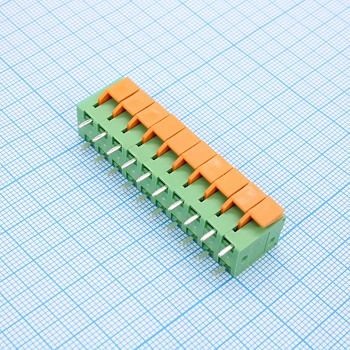 GT142V-5.08-10P-14-00 - Нажимной безвинтовой клеммный блок 10 контактов. Зажим типа торцевой контакт. Серия GT142V-5.08