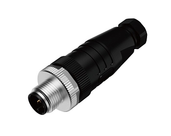 Вилочный разъем M12A05MPSFWSR608001 - Вилочный разъем на кабель, 5 полюсов, M12, прямой, A-Code, диаметр кабеля: 6,0-8,0 мм, 4А, 60V, корпус из пластика, резьбовое соединение: цинк