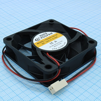 YDH6015B12F - Вентилятор 12В 60х60x15 B, 1.68W, 4500 об/мин, 33.5м3/час, 33.2дБ, подшипник качения, тип вывода - коннектор на проводе