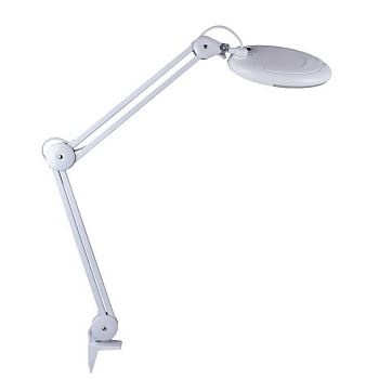 Линза х 5  ZD-140A - на струбцине, светодиодная подсветка,d125 mm, стекло, 15Вт, 220в, 80 LED