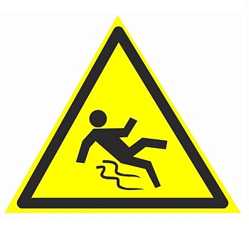 Знак W 28 ""Осторожно. Скользко"" 200х200х200 мм, пластик ГОСТ Р 12.4.026-2001 pn-w-28