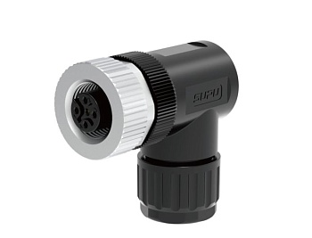 Розеточный разъем на кабель M12A08Z-FAARASA - Розеточный разъем на кабель, 8 полюсов, M12, угловой, винтовая фиксация провода, A-Code, диаметр кабеля: 3,5-6,0 мм, 2А, 30V, корпус из пластика, резьбовое соединение: цинк, экранированный