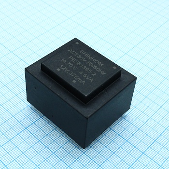 PE381395-2 - Трансформатор питания 4.5ВА  230В 12В  375мА ta 70°C (EI 38/13.6) 28.5мм
