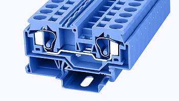 Проходная клемма WS10-01P-12 - Проходная клемма, тип фиксации провода: пружинный, номинальное сечение: 10 мм кв., 57A, 800V, ширина: 10 мм, цвет: синий, тип монтажа: DIN35