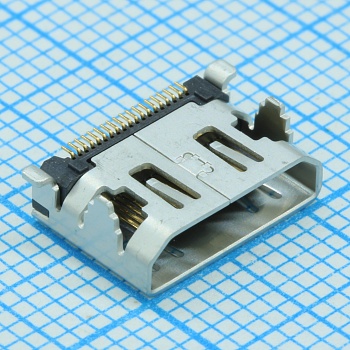 2013978-1 - Соединитель HDMI 19 контактов шаг 0.4мм угловой SMD 19 терминалов 1 порт лента на катушке