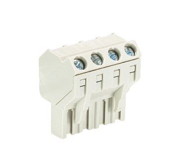 Розетка Wiecon 8213 B / 4 S OB - Розеточный разъем, угол 45 градусов, на кабель, шаг 5,08 мм, 4 полюса, номинальное сечение: 2,5 мм кв., винтовая фиксация провода, 400V, 12А, без маркировки, цвет: серый, серия 8213 B S