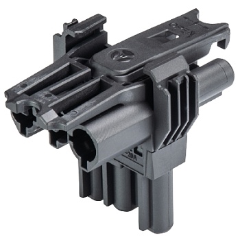 Разветвитель GST18I3VK2P1TBV SW - Распределительное устройство, 1 вход / 2 выхода, тип: T, 3 полюса, с креплением к 07.413.6853.1/0, номинальное напряжение: 250V, номинальный ток: 20А, цвет: черный серия gesis GST18i3