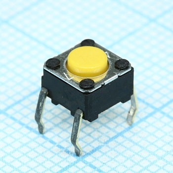 B3F1002 - Кнопка тактильная 6х6 h=4.3мм (3.4мм+толкатель 0.9мм) 1.47N 0,05A 24В 1000000циклов