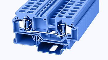 Проходная клемма WS6-01P-12 - Проходная клемма, тип фиксации провода: пружинный, номинальное сечение: 6 мм кв., 41A, 800V, ширина: 8 мм, цвет: синий, тип монтажа: DIN35