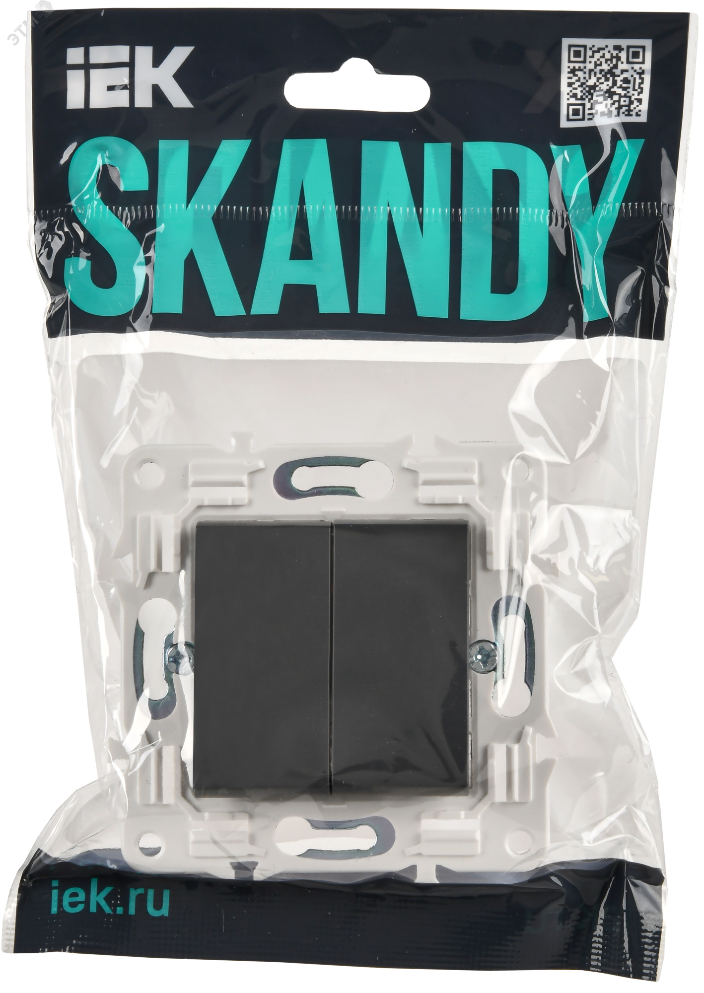 SKANDY Выключатель 2-клавишный проходной 10А SK-V05T титан IEK SK-V22-0-10-K48