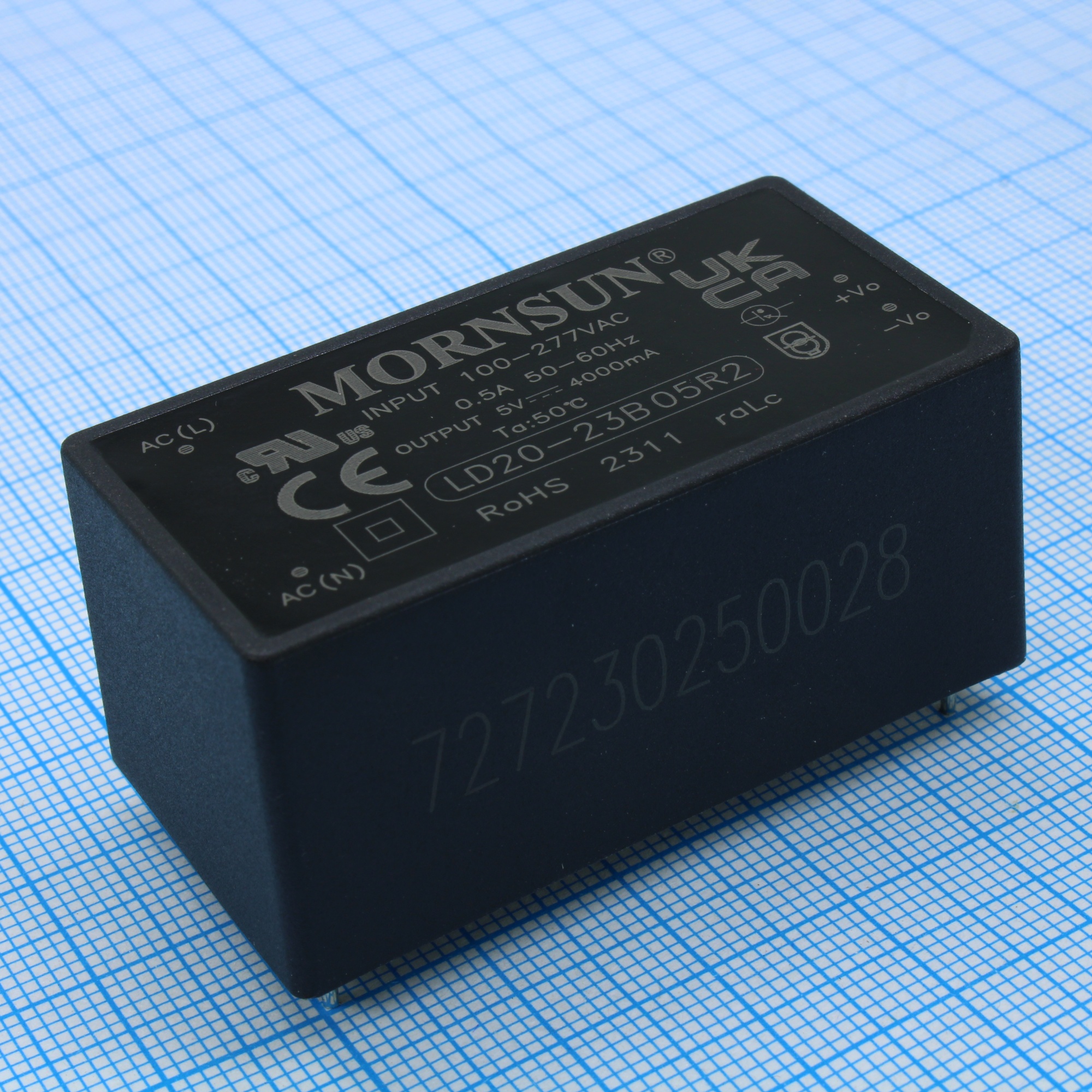 LD20-23B05R2 - Преобразователь AC-DC на печатную плату 20Вт выход 5В/4A, вход 85…305V AC, 47…440Гц -40…+85°С изоляция 4200В