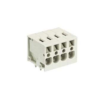 Клемма Wiecon 8158 / 4 TOP H OB - Клемма на печатную плату, подвод кабеля сбоку, 4 полюса, шаг: 5,00 мм, пружинная фиксация провода, без маркировки, 300V, 16А, цвет: серый, серия 8158 TOP V/H Клемма Wiecon 8158 / 4 TOP H OB - Клемма на печатную плату, подвод кабеля сбоку, 4 полюса, шаг: 5,00 мм, пружинная фиксация провода, без маркировки, 300V, 16А, цвет: серый, серия 8158 TOP V/H