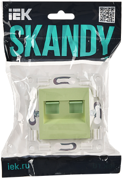 SKANDY Розетка компьютерная двойная RJ45 кат.5E SK-K03G мятный IEK SK-K20-1-K06