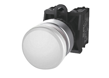 Кнопка грибовидная (белая) TS2520-0EM50-R20 - Кнопка грибовидная, без блокировки, без подсветки, алюминиевое переднее кольцо, с плавным нажатием, с контактной группой 2NO, диаметр головки кнопки 30 мм, диаметр посадочного отверстия: 22 мм, цвет: белый