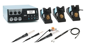 WR 3000M SET HAP200/DSX80/WP80 230V F/G - Цифровая трехканальная паяльная станция 420 Вт 220 В, в комплекте блок управления WR3M, паяльник WP80, подставка WDH10T, паяльник для отпайки DSX80, паяльник для пайки горячим воздухом HAP200, две подставки WDH30,