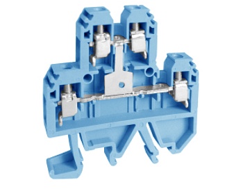 Этажная клемма USK-4/2X2(BU) - Этажная клемма, межэтажное соединение, тип фиксации провода: винтовой, номинальное сечение: 4 мм кв., 32A, 500V, ширина: 6 мм, цвет: синий, тип монтажа: DIN 35
