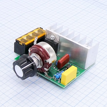 Регулятор мощности 220В 8А (без корпуса) - Входное напряжение: 220 В; Максимальная мощность: 4000 Вт; Регулируемое напряжение: 220 В; Сила тока: до 8 А (рабочий режим); Эффективность: более 90%;