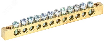 Шина PEN "земля-ноль" 6х9мм 12/2 (12групп/креп по краям) YNN11-12-100