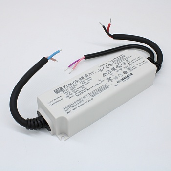 XLN-60-48-B - AC-DC LED-драйвер, CV, 60Вт, вход 100…305В AC, 47…63Гц, выход 48В/1.25А, изоляция 3750В AC, димминг 3 в 1, IP67, 141.5х49х32мм, -25…+90°С