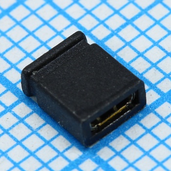 DS1028-2BBF12 - Джампер H = 5.0 мм, шаг 2.00 мм, закрытый верх (позол.), черный изол. (DS1028-2BBF12)  (аналог MJ2-C-5)