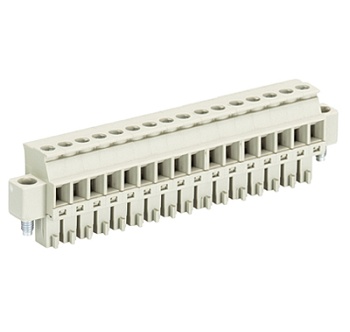 Розетка Wiecon 8813 B / 16 VL - Розеточный разъем, прямой, на кабель, шаг 3,81 мм, 16 полюсов, номинальное сечение: 1,5 мм кв., винтовая фиксация провода, 250V, 8А, с маркировкой, цвет: серый, серия 8813 B VL