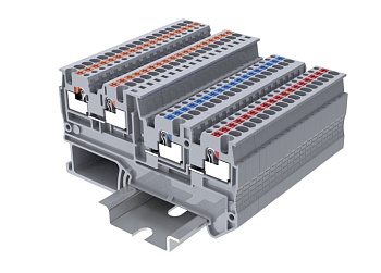 Клемма для подкл. датчик. TPIO1.5-S-3-LG24 - Клемма для подключения датчиков, +/-/сигнал, зеленый светодиод, 3 точки подключения, тип фиксации провода: push-in, номинальное сечение: 1,5 мм кв., 13,5A, 250V, ширина: 3,5 мм, цвет: серый, тип монтажа: DIN 35