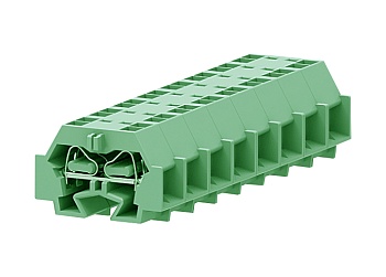 Клемма мини 242356 - Мини клемма, боковой подвод кабеля, 4 точки подключения в клемме, тип фиксации провода: пружинный, номинальное сечение: 4 мм кв., 24A, 630V, цвет: зеленый, тип монтажа: DIN15