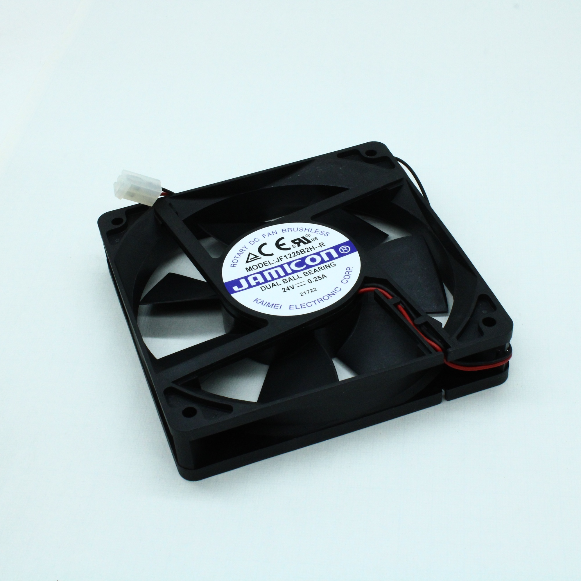 JF1225B2H-R - Вентилятор 24В DC, 120х120х25мм, 2400 об/мин, 136,1м3/час, 39.5дБ, подшипник качения