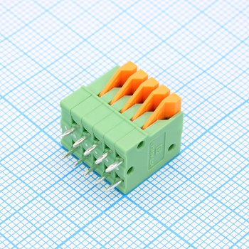 GT141V-2.54-05P-14-00 - Нажимной безвинтовой клеммный блок 5 контактов. Зажим типа торцевой контакт. Серия GT141V-2.54