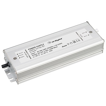 Блок питания ARPV-24150-B1 (24V, 6,3A, 150W) 028789 - Источник напряжения с гальванической развязкой для светодиодных изделий. Входное напряжение 200-240 VAC. Выходные параметры: 24 В, 6.25 А, 150 Вт. Встроенный PFC >0.5. Герметичный алюминиевый корпус IP