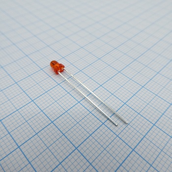 L-1154IT - Светодиод 3мм/красный/625нм/20-60мкд/прозрачный красный/50°
