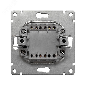 Выключатель двухклавишный с подсветкой UNIVersal серия Афина , с/у, 10А, 220В, механизм, белый (еврослот) A0123