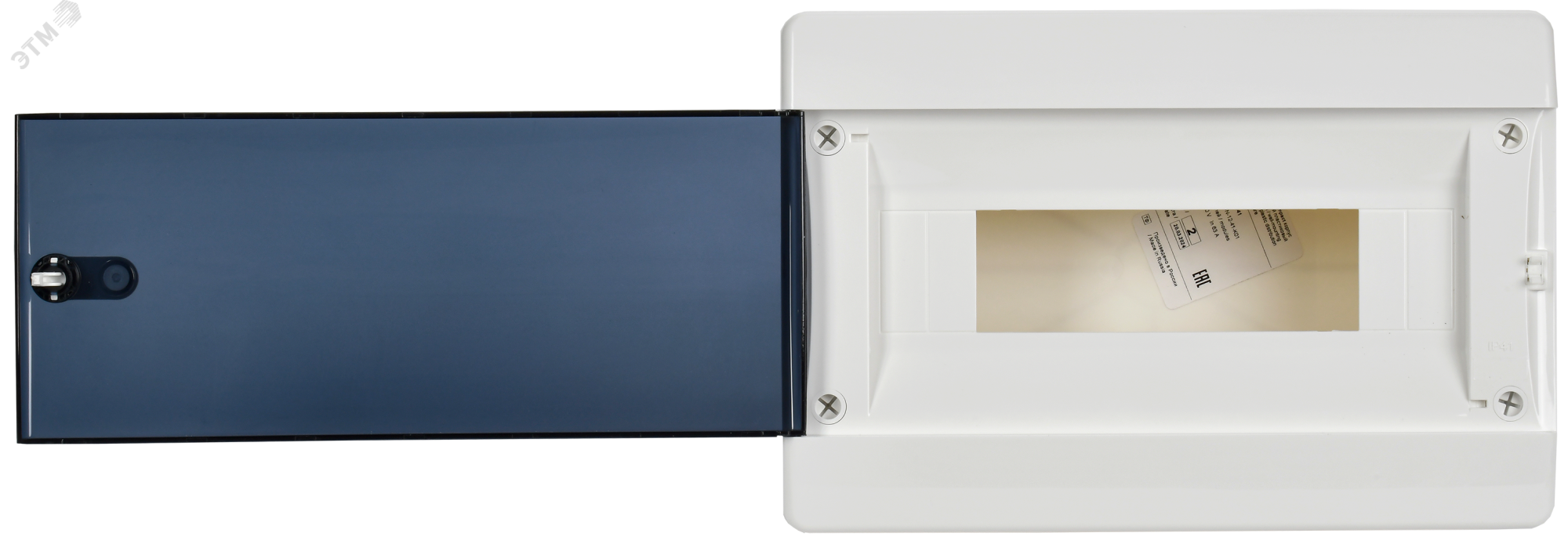 Корпус пластиковый встраиваемый на 12 модулей ЩРВ-П-12 IP41 UNION Compact черная прозрачная дверь UIC-KP12-V-12-41-K01