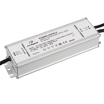 Блок питания ARPV-UH24240-PFC-55C (24V, 10.0A, 240W) 025046(1) - Источник напряжения с гальванической развязкой для светодиодных изделий. Предназначен для работы в условиях Крайнего Севера с запуском до -55С. Входное напряжение 120-240 VAC. Выходные парам