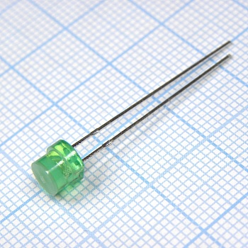 L-433GDT - Светодиод 5мм/зеленый/568нм/2-5мкд/цилиндр короткий/100°