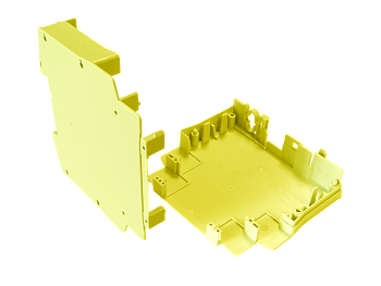 Боковая секция корпуса 01.004.6000.8 - Боковая секция корпуса для РЭА, габариты, Ш х В х Г (мм): 22,5 x 96,5 x 91,5 , пластик, цвет: желтый, серия wiebox COMPACT