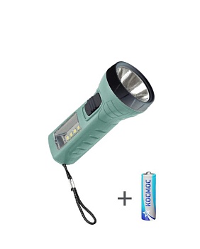Фонарь ручной 0.5Вт LED+4SMD(1Вт) 1xAA (R6) корпус ABS-пластик ремешок ручной KOC123B