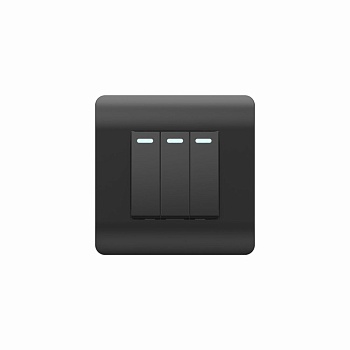 Переключатель 3-кл. NEW3-E 10А с подсветкой черн. 431514