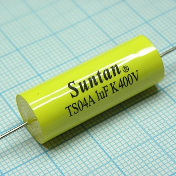 TS04A02G105KSB000R - Конденсатор металлоплёночный полиэтилентерефталатный 1мкФ 400В ±10% (31х14мм) аксиальные выводы 105°C россыпь