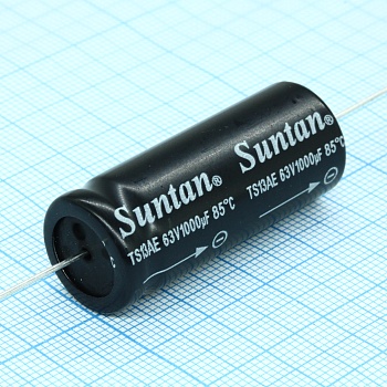 TS13AE1J102MSB000R - Электролитический конденсатор с аксиальными выводами 63В 1000мкФ 16*40 85°С