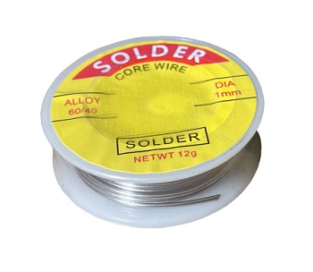 ZD-162 1mm 2m - Припой трубчатый с канифолью ПОС61 1.0мм 2м. катушка