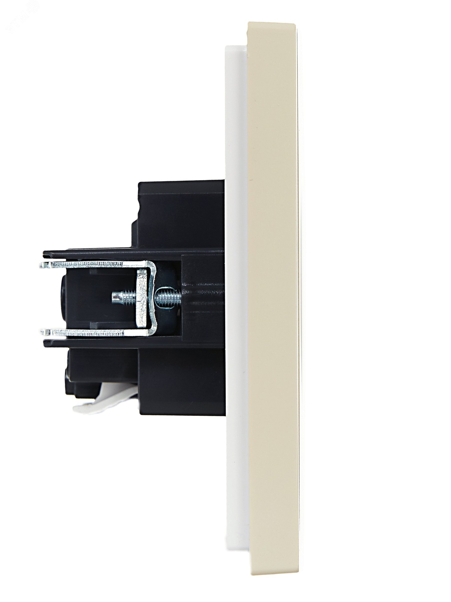 FORTE&PIANO Розетка 1-местная с заземлением без защитных шторок безвинтовое крепление 16А FP414 ваниль IEK FP-R11-16-1-K10