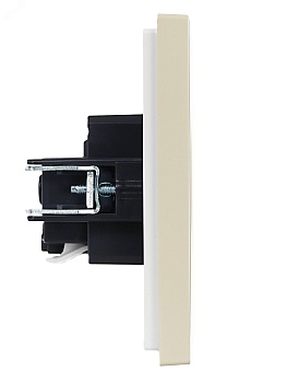 FORTE&PIANO Розетка 1-местная с заземлением без защитных шторок безвинтовое крепление 16А FP414 ваниль IEK FP-R11-16-1-K10