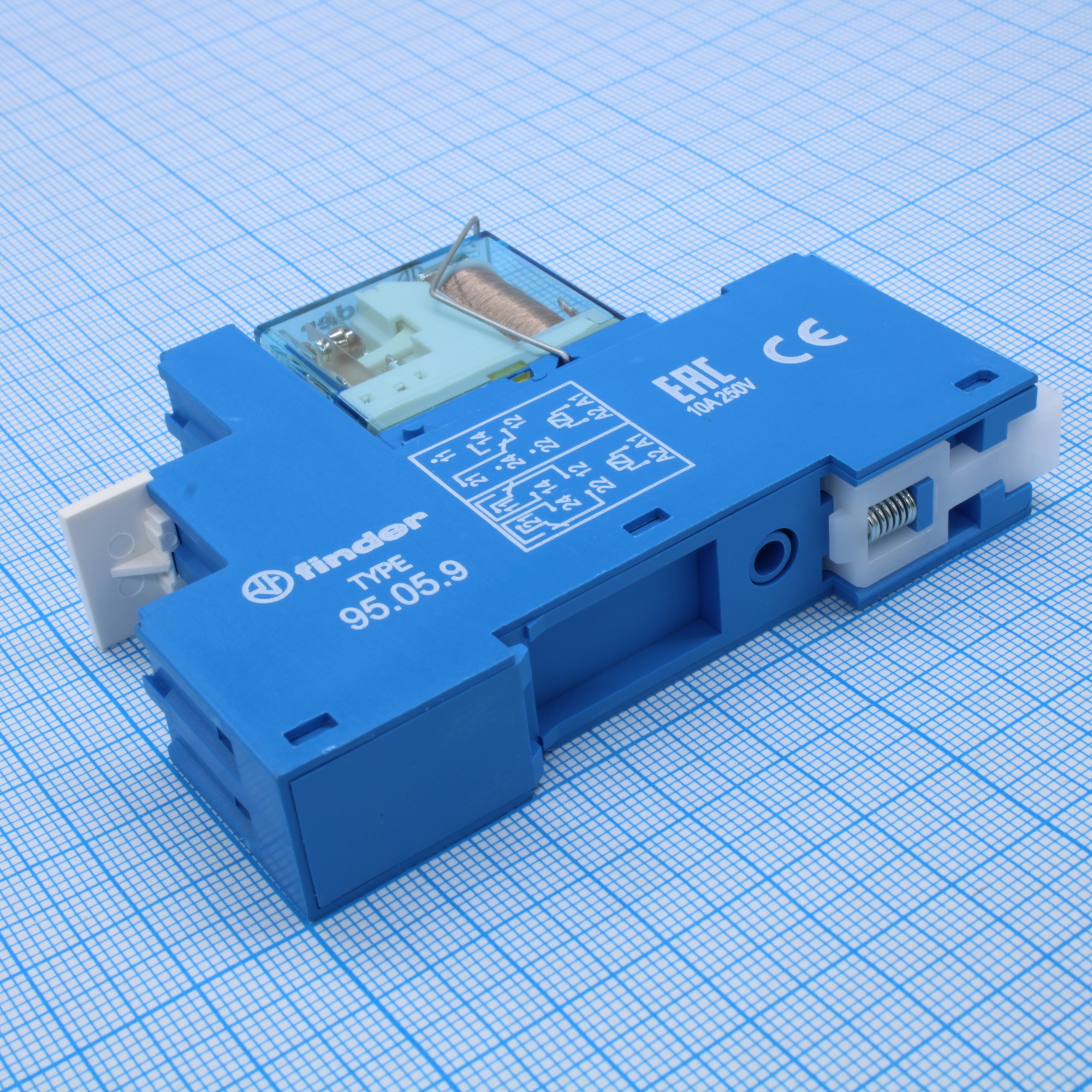 48.52.9.024.0000SMR - Реле силовое двухполюсное, Uобм=24 В (DС), до 10 А, на DIN-рейку
