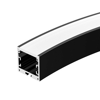 Профиль SL-ARC-3535-D800-A90 BLACK (630мм, дуга 1 из 4) 027638 - Алюминиевый профиль для составления круга диаметром 800мм, для радиусной светодиодной линейки, с выводом свечения вниз, длина ? от круга 800мм. внутренний диаметр круга 765 мм, внешний диаме