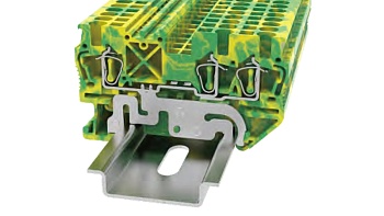Заземляющая клемма STB2.5-TW-PE-01P-1C - Заземляющая клемма 3 точки подключения, тип фиксации провода: пружинный, номинальное сечение: 2.5 мм кв., ширина: 5,2 мм, цвет: желто-зеленый, втычная перемычка, тип монтажа: DIN35